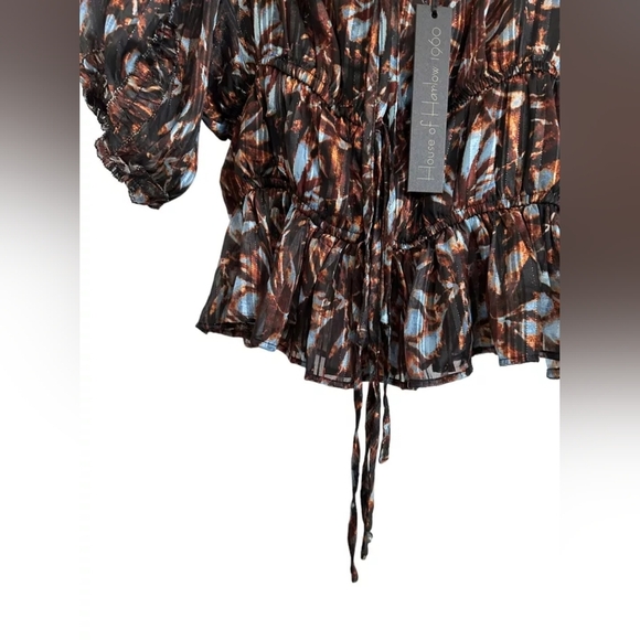 House of Harlow 1960 x REVOLVE Floral Off-The-Shoulder Puff Sleeve Blouse – XS - Picture 8 of 14